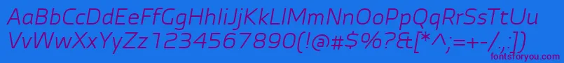 AutobahnProItalic Font – Purple Fonts on Blue Background