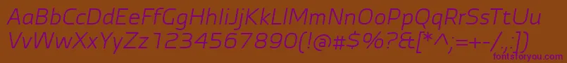 AutobahnProItalic Font – Purple Fonts on Brown Background