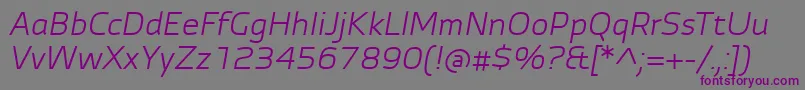 AutobahnProItalic Font – Purple Fonts on Gray Background