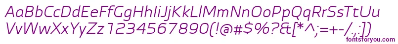 AutobahnProItalic Font – Purple Fonts on White Background