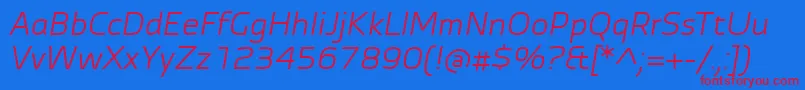 AutobahnProItalic Font – Red Fonts on Blue Background