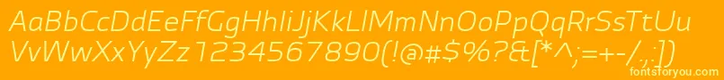 AutobahnProItalic Font – Yellow Fonts on Orange Background