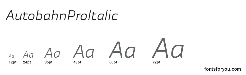 Размеры шрифта AutobahnProItalic