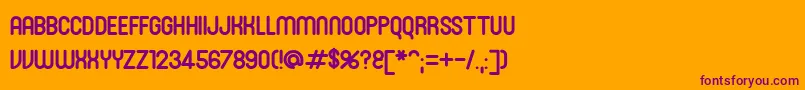 フォントSanasoftRoni.Kz – オレンジの背景に紫のフォント