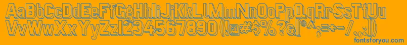 Preussischevi9ag2schattenlinie Font – Blue Fonts on Orange Background