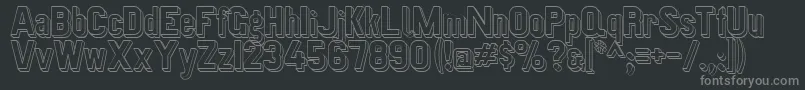Czcionka Preussischevi9ag2schattenlinie – szare czcionki na czarnym tle