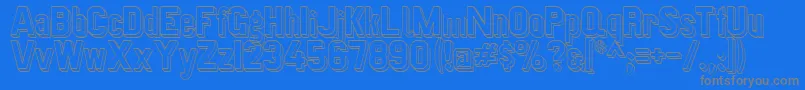 Preussischevi9ag2schattenlinie-Schriftart – Graue Schriften auf blauem Hintergrund
