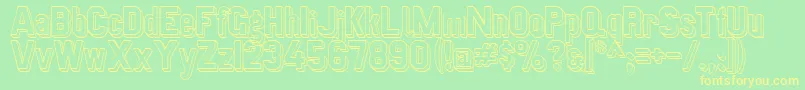 Preussischevi9ag2schattenlinie Font – Yellow Fonts on Green Background