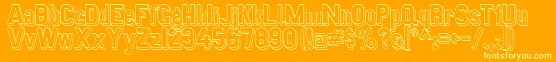 Preussischevi9ag2schattenlinie Font – Yellow Fonts on Orange Background