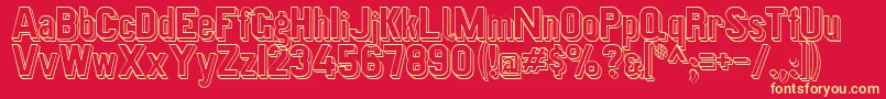Preussischevi9ag2schattenlinie Font – Yellow Fonts on Red Background
