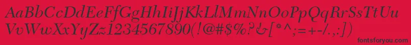 NewcaledonialtstdIt Font – Black Fonts on Red Background