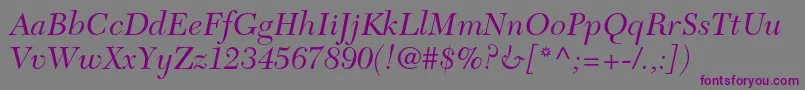 NewcaledonialtstdIt Font – Purple Fonts on Gray Background