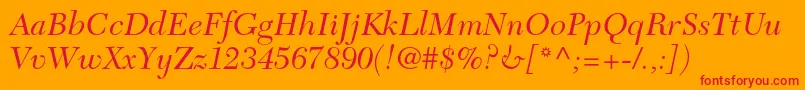 NewcaledonialtstdIt Font – Red Fonts on Orange Background