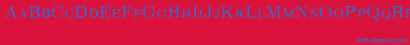 CmRomancapsRegular Font – Blue Fonts on Red Background