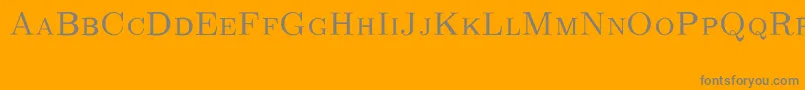 CmRomancapsRegular-Schriftart – Graue Schriften auf orangefarbenem Hintergrund