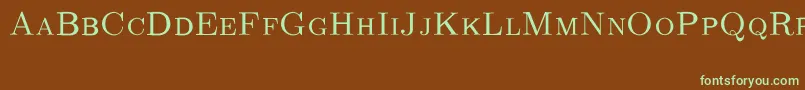 CmRomancapsRegular Font – Green Fonts on Brown Background