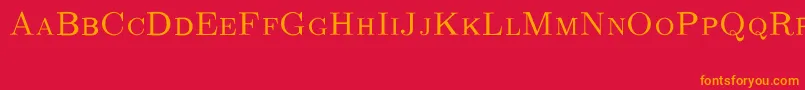 CmRomancapsRegular Font – Orange Fonts on Red Background