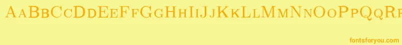 CmRomancapsRegular Font – Orange Fonts on Yellow Background