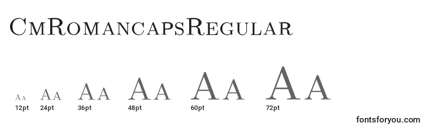 CmRomancapsRegular Font Sizes