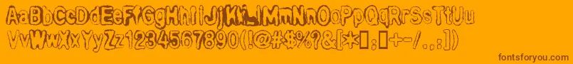 BullOutline-fontti – ruskeat fontit oranssilla taustalla