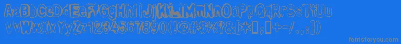 BullOutline Font – Gray Fonts on Blue Background