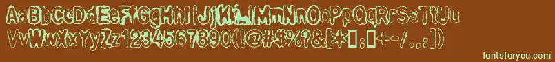 BullOutline Font – Green Fonts on Brown Background