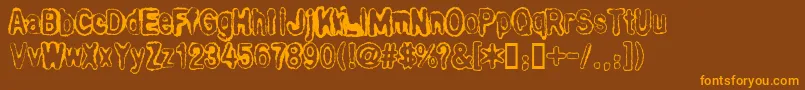Шрифт BullOutline – оранжевые шрифты на коричневом фоне