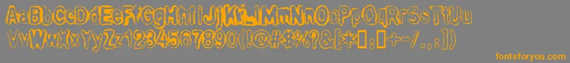 BullOutline-Schriftart – Orangefarbene Schriften auf grauem Hintergrund
