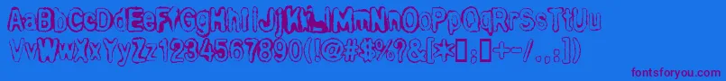 BullOutline Font – Purple Fonts on Blue Background
