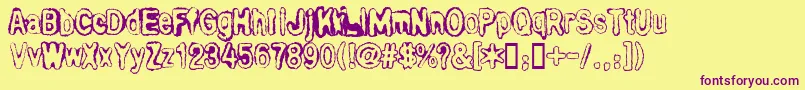 BullOutline Font – Purple Fonts on Yellow Background