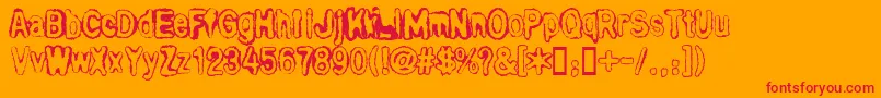 BullOutline Font – Red Fonts on Orange Background