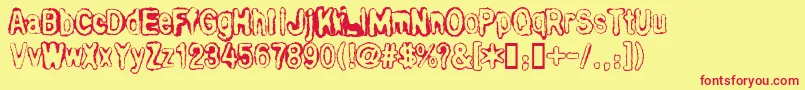 BullOutline Font – Red Fonts on Yellow Background