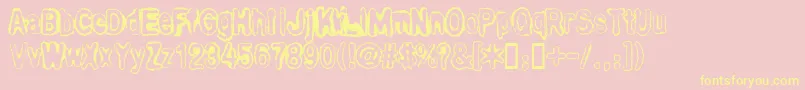Fonte BullOutline – fontes amarelas em um fundo rosa