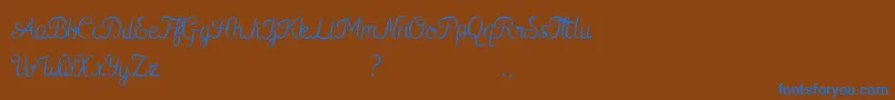 Kurnia Font – Blue Fonts on Brown Background
