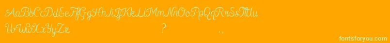 Kurnia Font – Green Fonts on Orange Background