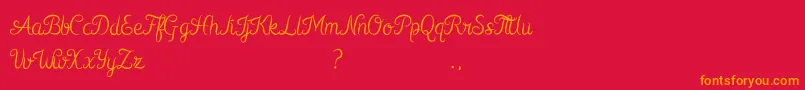 Kurnia Font – Orange Fonts on Red Background