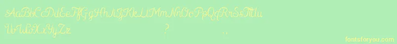 Kurnia Font – Yellow Fonts on Green Background