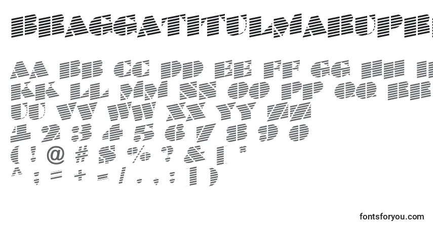 A fonte BraggatitulmarupRegular – alfabeto, números, caracteres especiais