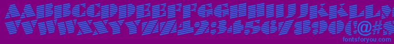 BraggatitulmarupRegular-Schriftart – Blaue Schriften auf violettem Hintergrund