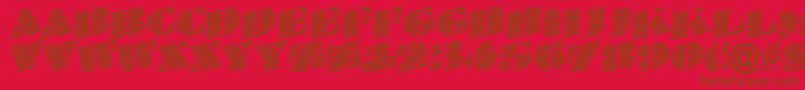Fonte BraggatitulmarupRegular – fontes marrons em um fundo vermelho