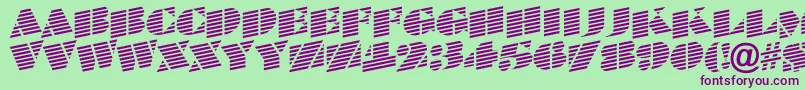 フォントBraggatitulmarupRegular – 緑の背景に紫のフォント