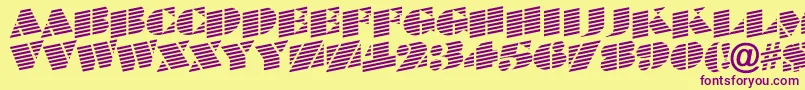 Шрифт BraggatitulmarupRegular – фиолетовые шрифты на жёлтом фоне
