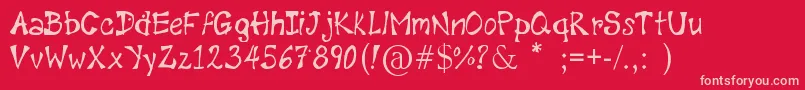 DiamondScript Font – Pink Fonts on Red Background