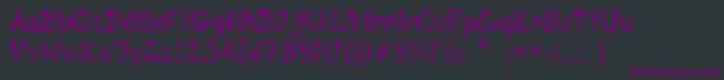 Czcionka DiamondScript – fioletowe czcionki na czarnym tle