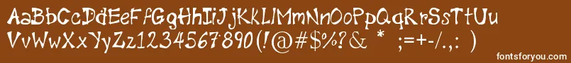 フォントDiamondScript – 茶色の背景に白い文字