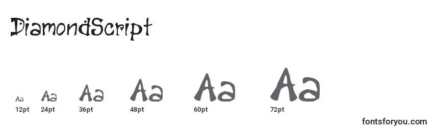 Размеры шрифта DiamondScript