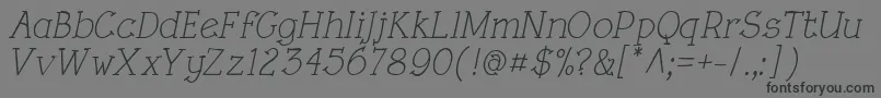 RoughLtItalic-Schriftart – Schwarze Schriften auf grauem Hintergrund