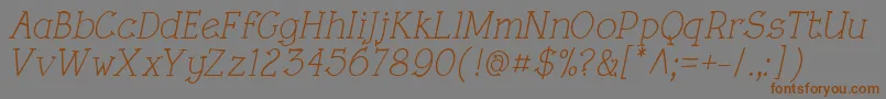 RoughLtItalic Font – Brown Fonts on Gray Background