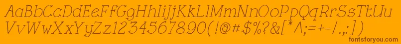RoughLtItalic Font – Brown Fonts on Orange Background