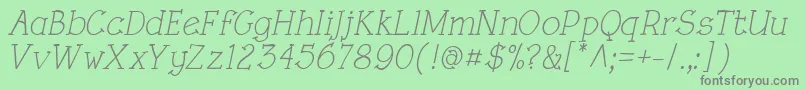RoughLtItalic Font – Gray Fonts on Green Background